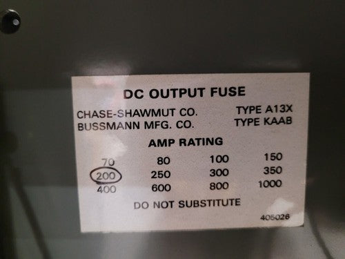 Hobart Forklift Battery Charger 725C3-12 24VDC 12 CELLS 1 Circuit 60Hz 3PH 750AH