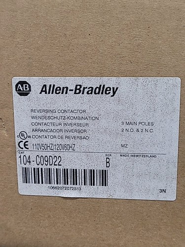 Allen Bradley 104-C09D22 Reversing Contactor IEC Motor Starter C09 120V Coil