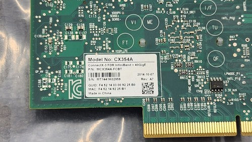Lot of 2x CX354A CONNECTX-3 FDR INFINIBAND+ 40/56GBE Dual Port Network Card