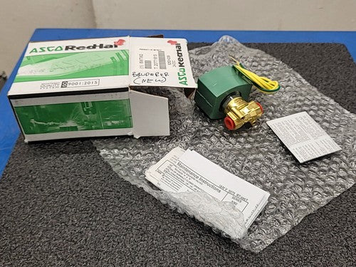 ASCO Red Hat II Solenoid Valve 8262H208 24VDC Brass NC Shutoff 1/4" NPT 6WTW2