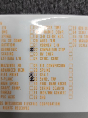 Mitsubishi QX812 Mazatrol Option ROM Memory Cassette CNC with 11 Options