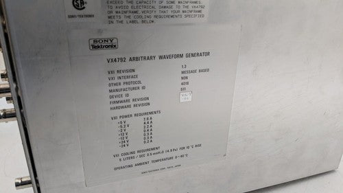 Sony Techtronix VXI VX4792 Abritrary Waveform Generator (Parts or Repair)