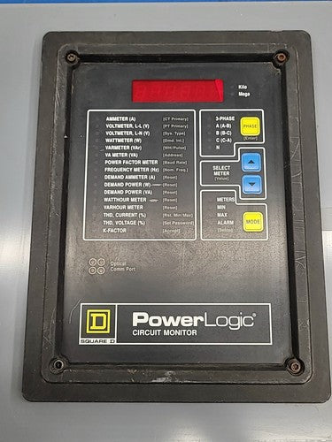 Square D PowerLogic Class 3020 CM2350 Circuit Monitor Industrial Panel Meter