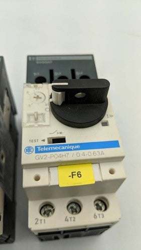 4x Schneider TELEMECANIQUE GV2-P04H7 Motor Circuit Breaker 3PH 0.4-0.6A GV2GH7