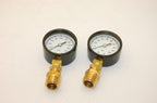 Pressure Gauges, 0-100 PSI & 0-200 PSI, 1/2"NPT w/ 5/8" & 3/4" Adapters - NEW