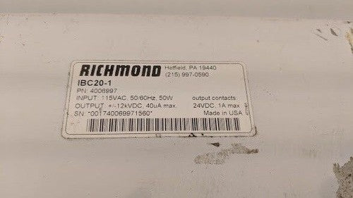 Richmond IBC20-1 4006997 Intelligent Balance Controller Static 12kVDC out