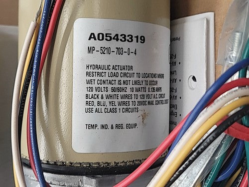 Schneider Invensys MP-5210-703-0-4 Hydraulic Actuator A0543319 120V MP521070304