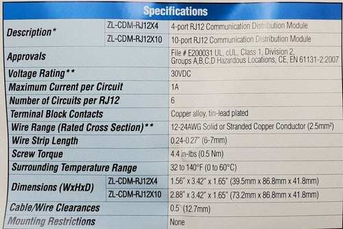 Automation Direct ZL-CDM-RJ12X10 ZIPLINK NEW IN BOX RJ12 10 Port DIN Rail