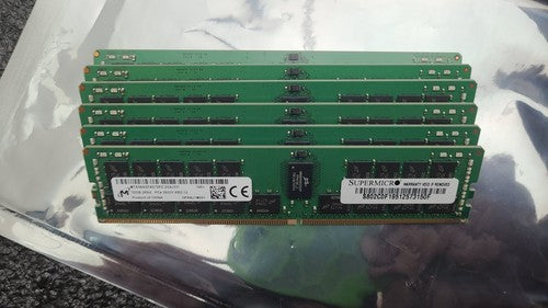 Lot 6x Micron 32GB PC4-2933Y DDR4 ECC Registered RDIMM RAM Memory 2933MHz Tested