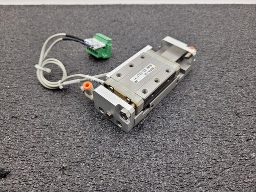 SMC MXP16-30 100PSI Linear Slide Guide Cylinder w/ D-M9N Sensors, Stops