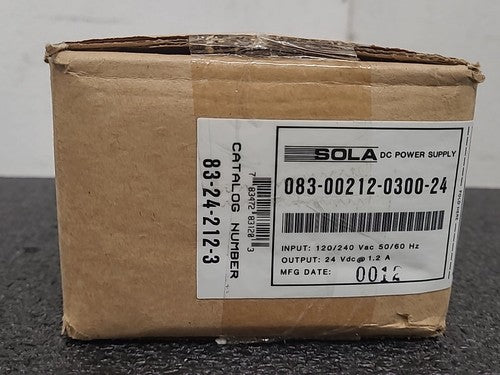 Sola DC Power Supply 83-24-212-3 083-00212-0300-24 Input 120/240VAC Output 24VDC