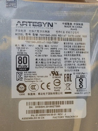 HP 814665-001 SPS-PWR 595W ES MSA 20x0 Power Supply PSU Recent Date Code Sealed