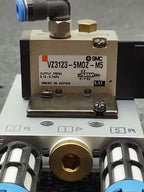 Lot of 2x SMC VZ3123-5MOZ-M5-Q and  2x VZ3123-5MOZ-M5 Pneumatic Valve Blocks