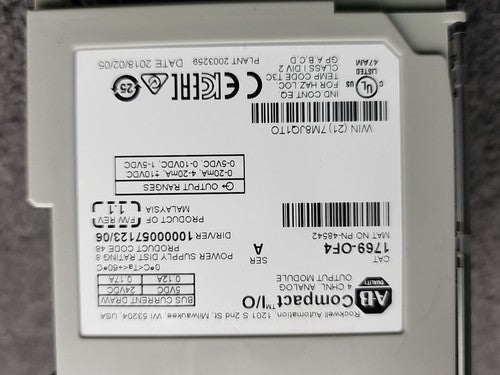 Allen Bradley 1769-OF4 Compact I/O Analog Output Module 4 Channel Voltage