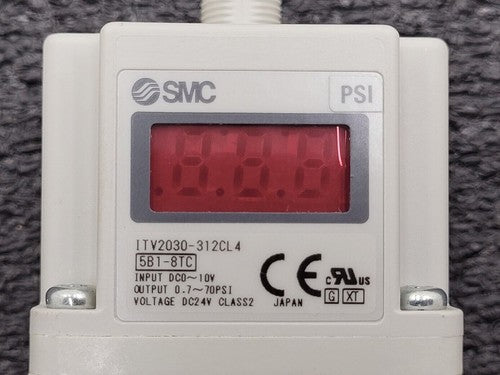 SMC ITV2030-312CL4 Electro Pneumatic Regulator 0-10VDC Input 0.7-70SPI Output C