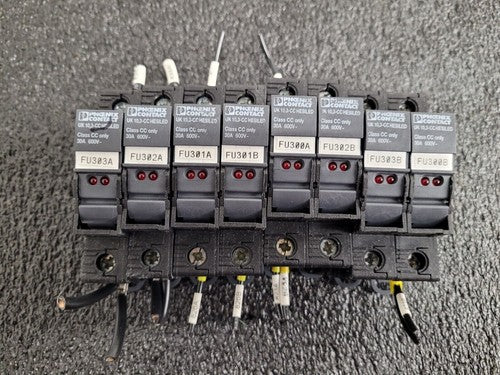 Lot of 8x Phoenix Contact UK 10,3-CC DIN Rail Fuse Holder w/ Indicator Class CC