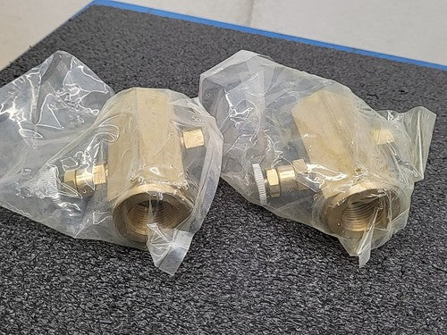 Pneu-Trol Deltrol F-35B Brass Flow Control Needle Valve Fluid Regulator Lot of 2