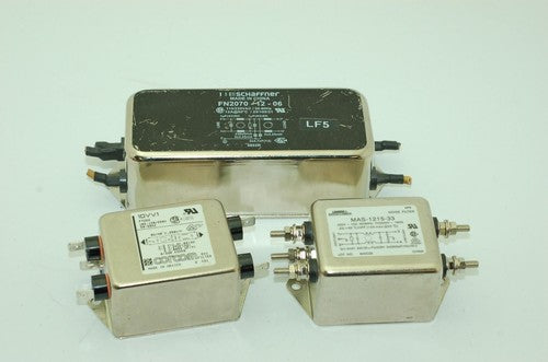 Corcom 10VV1, Lambda MAS-1215-33 & Schaffner FN2070-12-06 Line Filters