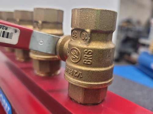 Lot of 2x Burger & Brown 2" Smartflow Aluminum Manifolds 6 port 1/2" Ball Valves