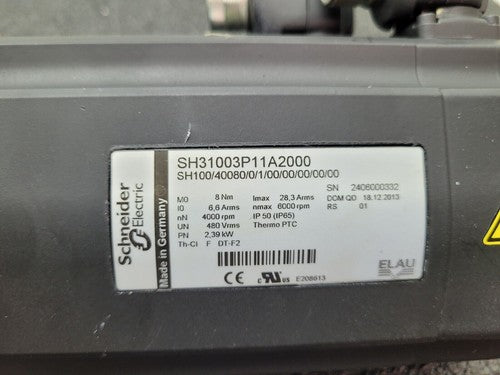 Radwell  Schneider Electric SH31003P11A2000 AC Servo Motor 6000rpm 2013 Date