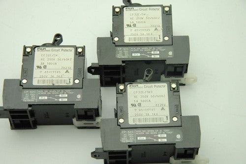 FUJI ELECTRIC Lot of 3 CP32E Circuit Protectors 3Amp, 5Amp, 1Amp