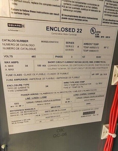 Square D ENCLOSED Altistart 22 Combination Motor Controller 863922UGH4YX10 25HP