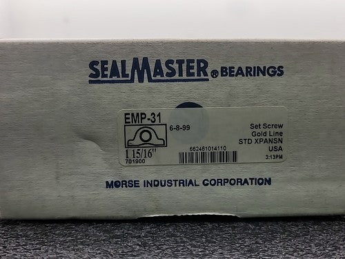 Sealmaster EMP-31 Bearing 1-15/16" Gold Line Set Screw Morse Industrial 701900