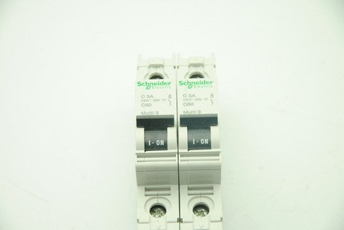 Lot of 2x SCHNEIDER C 3A Single-Pole Circuit Breaker C60 Multi 9 Series 60104