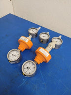 Lot of 5x Stubbe Wika MDM 902 G 1/4" DN20 PP PTFE Pressure Guage 837-1