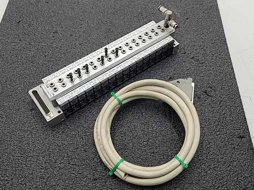 Pneumax 16x Solenoid Valve Manifold Breakout Board D-Sub Cable 24VDC Industrial