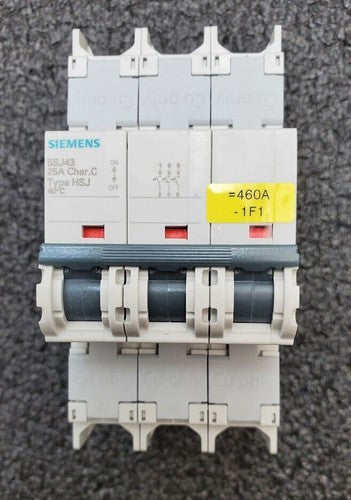 SIEMENS 5SJ4325-7HG41 Circuit Breaker 5SJ43, 25A, 240 V, 50/60Hz Type HSJ 3-Pole