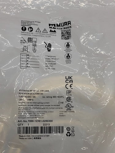 Automation Direct AEM2G1201Z11M Roller Top Limit Switch M12 5 Pin 3 Meter Cable