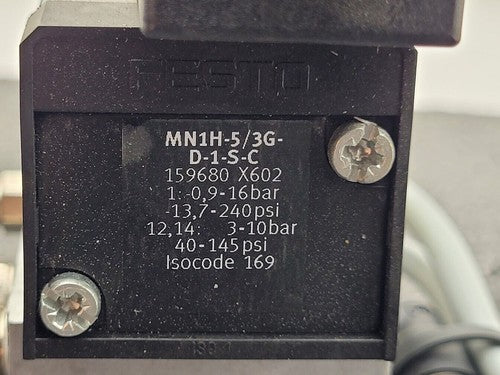 Festo Dual Pneumatic Valve Block MN1H-5/3G-D-1-S-C 15968  -13 to 240 psi INPUT