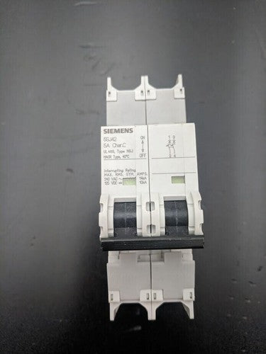 Lot of 2 Siemens 5SJ42, 2-Pole 5A 125VDC 240 VAC Circuit Breakers