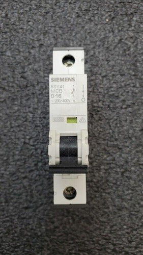 SIEMENS 5SY41 MCB D16 Single Pole CIRCUIT BREAKER / 5SY4116-8 / ~230-400V / 5A