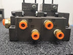 Numatics FlexiBlok Pneumatic 4 Valve Air Solenoid Manifold Block Assembly