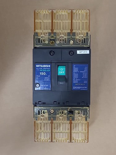 Mitsubishi NF225-CP No-Fuse Breaker 150A 3 Pole MCCB 600VAC with Terminal Covers