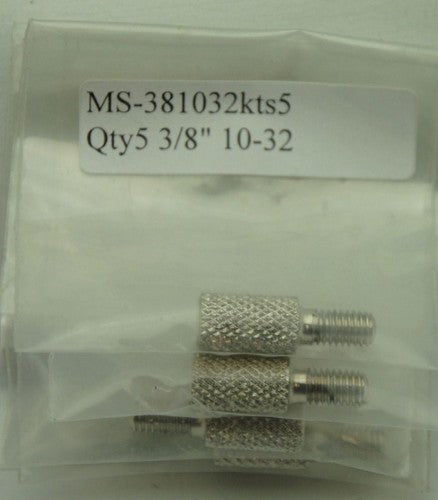 Thumb Screw, Knurled, 3/8" 10-32 SS MS-381032kts5 lot of 5 screw