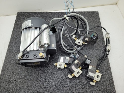 Thomas Picolino VTE3 Rotary Vane Vacuum Pump Compressor 230VAC 1PH w/ 4 Valves