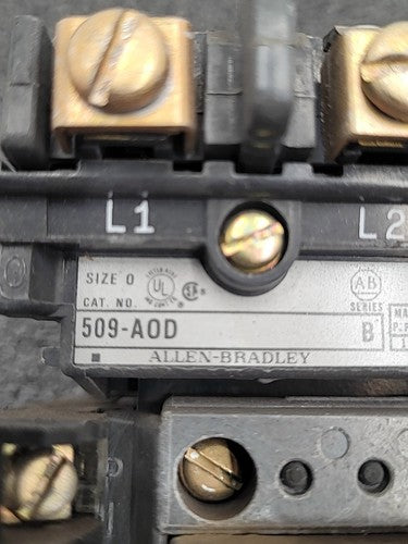 Allen Bradley 509 A0D Contactor 595-A Auxiliary Contact 120V Coil 592-B0W16
