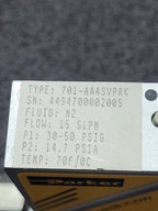Parker Porter Digital Mass Flow Controller 701-AAASVPRK N2 15 SLPM VCR Male