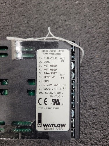Watlow 982C-20CC-JRGR Microprocessor Based Ramping Controller Parts/Repair