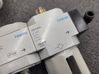 Lot of 2x Festo Air Pneumatic Solenoid On/Off Piston Gate Shut Off + Lubricator