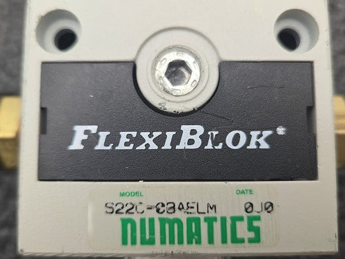 Numatics FlexiBlok S22C-CB4LM Pneumatic Valve 110V AC Slow Start Assembly