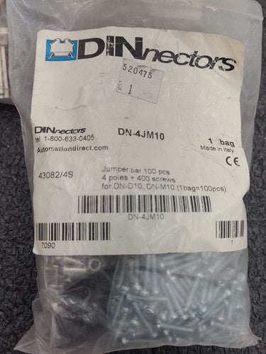 DINnectors DN-4JM10 Jumper Bar Kit 4 Pole for DN-D10 DN-M10 Terminal Blocks