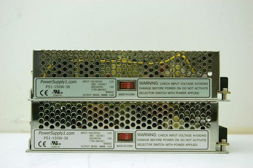 Lot of 2 Power Supply PS1-150W-36, Input 100/200 VAC 3.2 A 200/240 VAC 1.6A