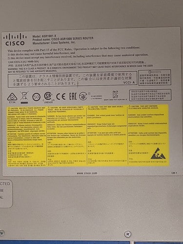 Cisco ASR1001-X Aggregation Services Router 6x GE SFP Ports Network Switch
