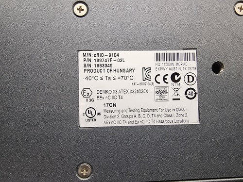 National Instruments NI CRIO-9014 CompactRIO Controller 188747F-02L 8 Slot