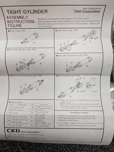 CKD CMK2-M-40-100 Pneumatic Cylinder Tight Type 40mm Bore 100mm Stroke Japan