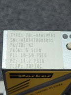 Parker Porter Digital Mass Flow Controller 701-AAASVPRS N2 5 SLPM VCR Male
